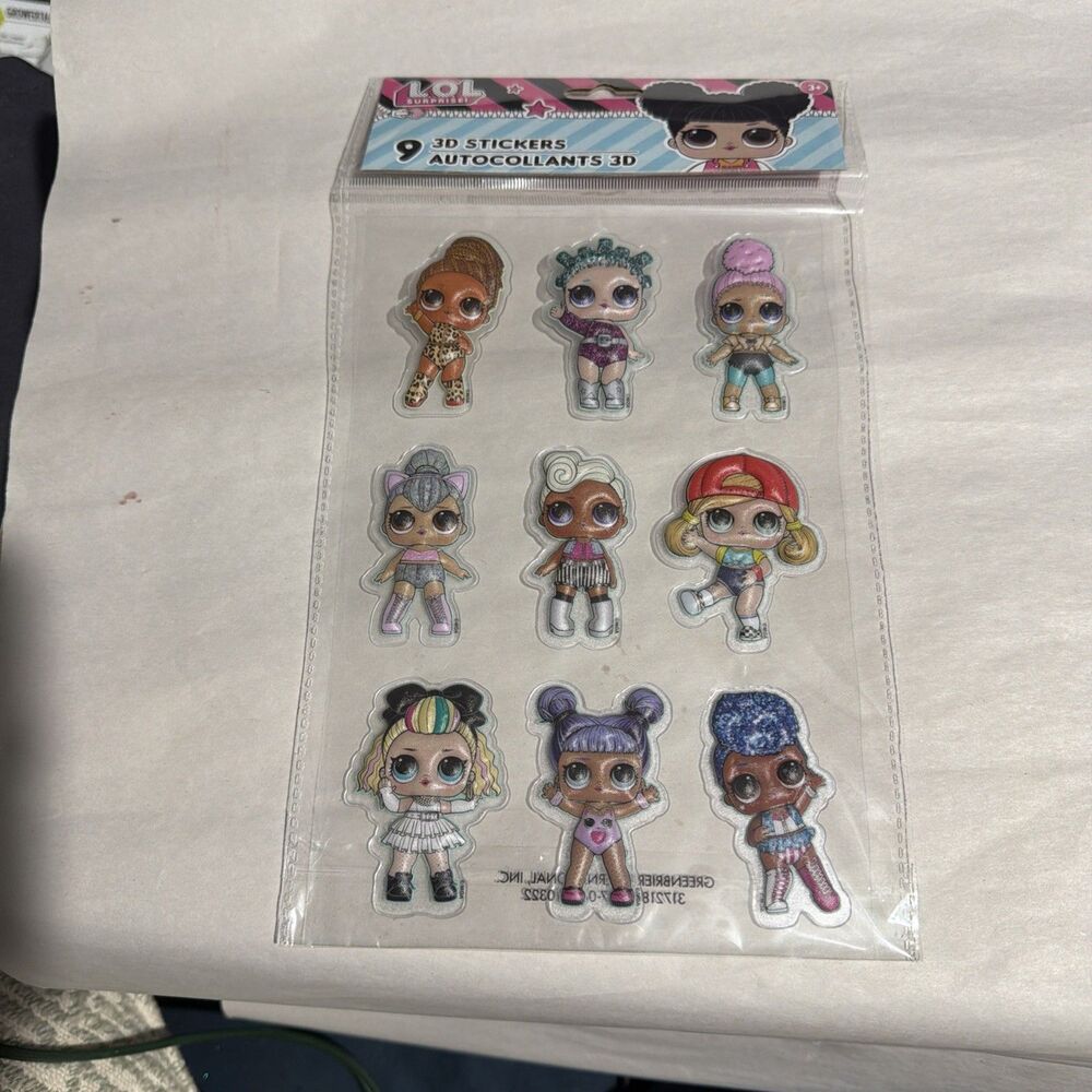 LOL SURPRISE! 3D STICKERS (9 STICKERS) Brand New
